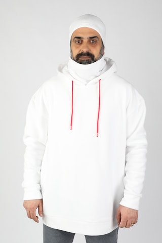 Unisex Kapüşonlu Polar Beyaz