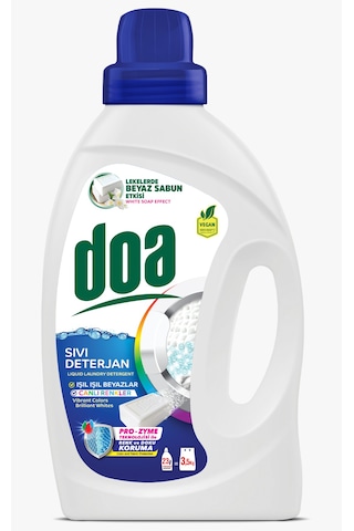 Doa Sıvı Beyaz Sabun Etkili Çamaşır Deterjanı 33 Yıkama 9 x 1500 ML
