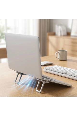 Kaymaz Laptop Ayağı 1 Çift Kendinden Yapışkanlı Katlanabilir Laptop Standı Küçük Boy Notebook Yükseltici Kolay Taşınabilen
