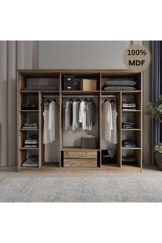 Pera 6 Kapak Mdf Gardırop Antrasit