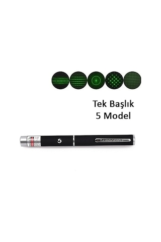 Yeşil Lazer Pointer 500 Mw 15 Km Etkili Tek Başlık 5 Model
