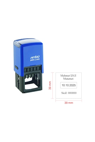 Sırdaş D940 Tarihli İsim Ünvan Sicil Kaşesi Siyah