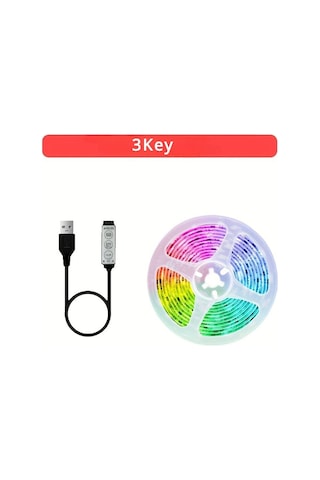 Led Şerit Işık Rgb 5050 Renk Değiştiren Işık Şeridi Akıllı Işık Şeridi 3 Tuşlu Gece Lambası Dekorasyon Led Aydınlatmalar 55090804