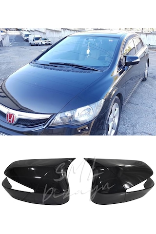 Honda Civic Fd6 Batman-Yarasa Ayna Kapağı (Plastik) Piano Black