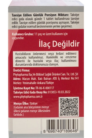 Phytodef Demir + Folik Asit + Vitamin B12 + Vitamin C 30 Tablet