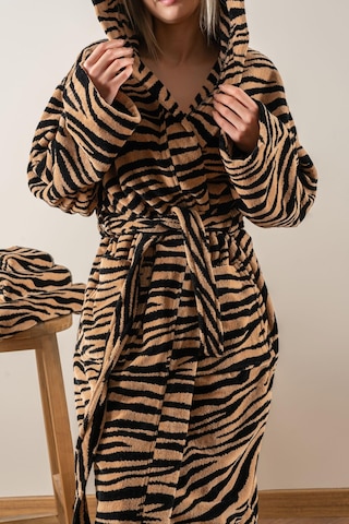 Soley Tiger %100 Pamuk Kadife Kadın / Erkek Unisex Bornoz Renksiz