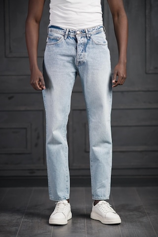 Fbı Pamuklu Taş Yıkama Baggy Geniş Paça Jean Pantolon Buz Mavi