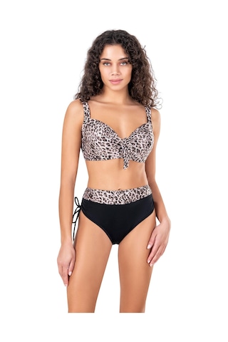Endeep Kadın Büyük Beden Balenli Leopar Desenli Bikini Takımı
