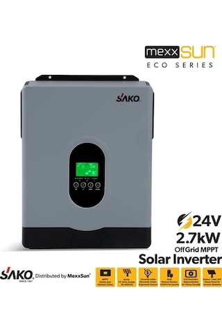 Sako E-sun 24 Volt 2.7 Kw Tam Sinüs Mppt Akıllı İnverter 450 Vdc
