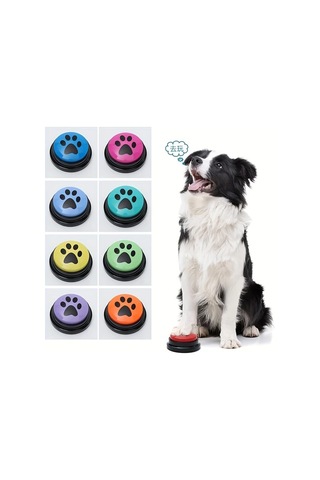 Honeybeeshop 8pcs Köpek Eğitim Düğmeleri Pati Desenli Etkileşimli Oyuncak Dayanıklı Plastik Eğitim Aksesuarları Tüm Irklar İçin