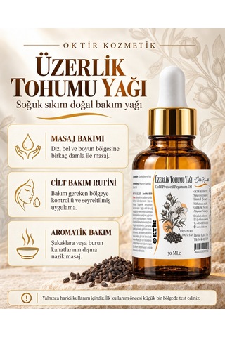 Oktir Soğuk Sıkım Üzerlik Tohumu Yağı Leke Karşıtı Arındırıcı Negatif Enerji Temizleyici 30 Ml