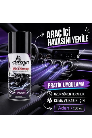 Universal Araç İçi Ve Klima Koku Giderici - Parfümlü Sprey Klima Bombası Aden 150 Ml