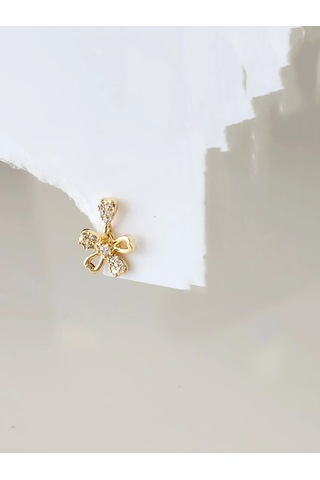 Sallantılı Fiyonk Kurdela Model Kıkırdak Piercing Tragus Helix Altın Gold Renk Küpe Gold