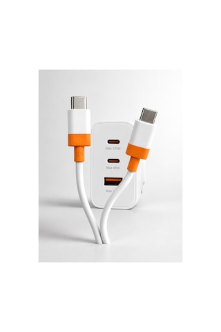 120w Hızlı Şarj Aleti 3 Portlu Usb-c 120w Usb-c 45w Usb-a 25w Pd Turbo Adaptör Apple iPhone Uyumlu Samsung
