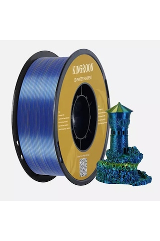 Kingroon 3 Renk Sarı - Mavi - Yeşil Pla Silk Filament 1.75 Mm 1000gr