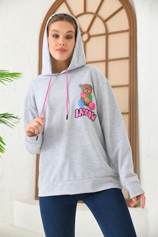 Altamira Unisex Barrow Baskılı Oversize Kapşonlu Sweatshirt 001