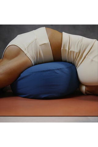 Rebuwo Kadife Yoga & Meditasyon Minderi, Ergonomik Oturma Destek Yastığı Mavi Mavi