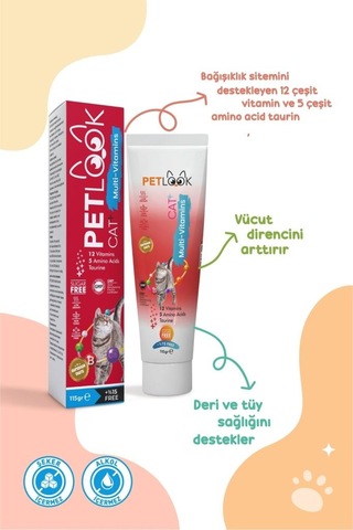 Petlook Kediler İçin Malt + Multi Vitamin Macunu 115 G
