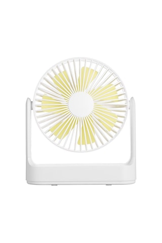 Jeehugo Masaüstü Şarjlı Fan, Çıkarılabilir Kanatlar, 4 Seviye Rüzgar Ayarı, Sessiz Fonksiyon, 4000mah Pil, Hafif Ve Taşınabilir, Beyaz Beyaz