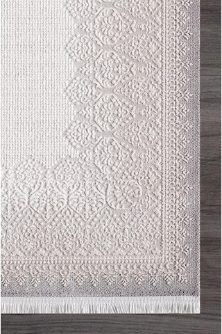 Artemis Halı Romantik 02435a Gri Bej Retro Desenli Halı Bej Gri