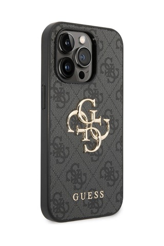 Apple Uyumlu iPhone 14 Pro Max Kılıf Guess Pu Deri Büyük Metal Logo Dizaynlı Kapak