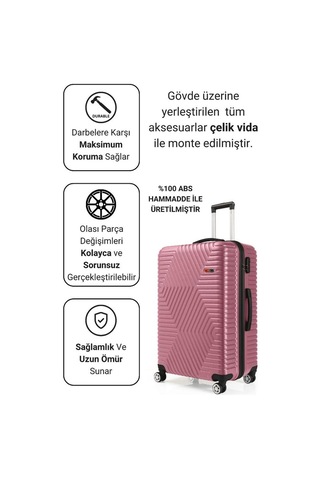 G&d Polo Suitcase Abs Gül Kurusu Büyük Boy Valiz 600.08-b Gülkurusu