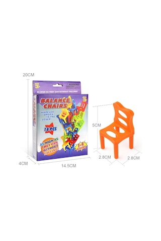 Maiyame 3 Yaş Ve Üstü Çocuklar İçin Plastik Dengeli Sandalye Seti - 18 Adet, Interaktif Oyun Ve Partiler İçin Taşınabilir Diğer