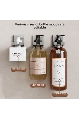 Yunboo Duvarüstü Banyo Dolapı - Delme Yok Kurulum, Şampuan-jimnastik Sabunu Depolama, Dayanıklı Malzeme, Mekan Tasarrufu Gümüş Gri Diğer