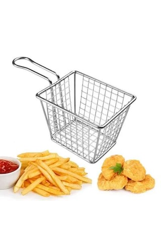 Epinox Paslanmaz Çelik Profesyonel Patates Sunumluk Kare Seyrek Psk-09 Metalik Gri