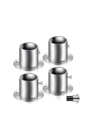 Shineyee 4 Adet Paslanmaz Çelik Dolap Çubuğu Flanşı - Ayarlanabilir, Sabit Konstruksiyonlu, Giyim/esya Asma İçin Dolap, Mutfak, Balkon Uygun