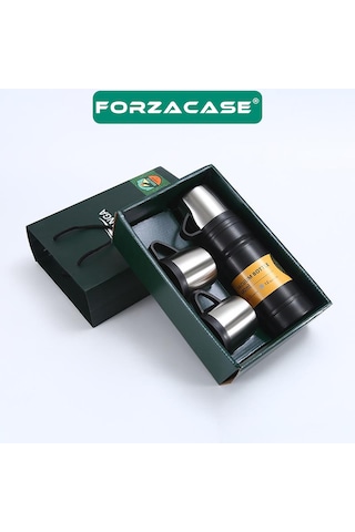 Forzacase 3 Bardaklı Paslanmaz Çelik 700 ML Termos - Fc435 Siyah