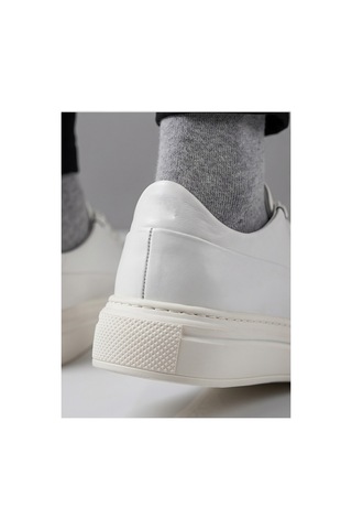 Crc Ayakkabı Beyaz %100 Hakiki Deri Yumuşak İç Pedli Bağcıksız Comfort Sneaker Ayakkabısı