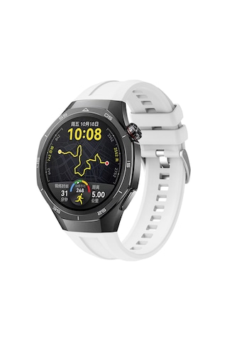 Talazan Huawei Watch Gt5 Pro 46mm Uyumlu Krd-130 Silikon Kordon Strap Kayış-beyaz