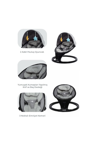 Kanz Swan Elektrikli Ana Kucağı Black Edition