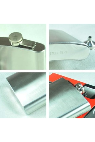 Sones 526ml Paslanmaz Çelik Matara Açık Hava Sporları Düz Likör Matarası Kamp Taşınabilir Aşınmaya Dayanıklı Şarap Tencere Filtreli