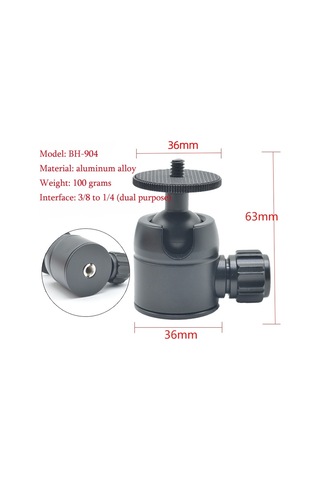 Sones Bh-904 Mini Masaüstü Alüminyum Alaşımlı Tripod Mini Küre Kafa 360 Derece Pan 90 Derece Eğim Tripod