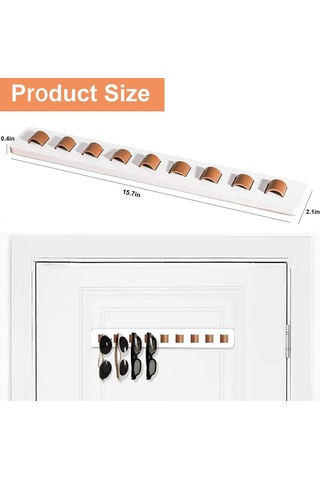 Dofolink Duvar Montlu Bambus Gözlük Dolabı - Pu Deri Kanca İle Güneş Gözlüğü, Güneş Gözlüğü Saklama Ve Sergileme Tabağı - Ev Kullanıma Uygun 40 5.3cm Beyaz