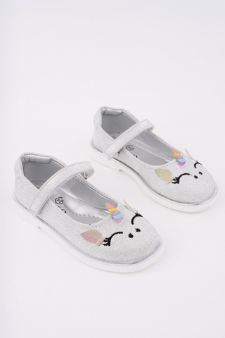 Muggo Paty Cırtlı Ve Simli Günlük Kız Çocuk Babet Gümüş