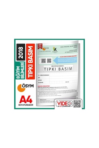 EĞİTİM B. 2018 ÖSYM Tıpkı Basım TG Dijital Ç. Çıkmış S.