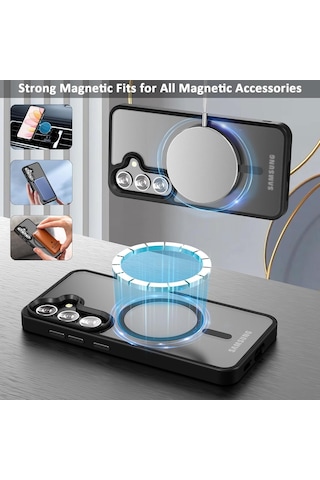 Samsung Galaxy Uyumlu S24 Kılıf Mat Magsafe Şarj Titanyum