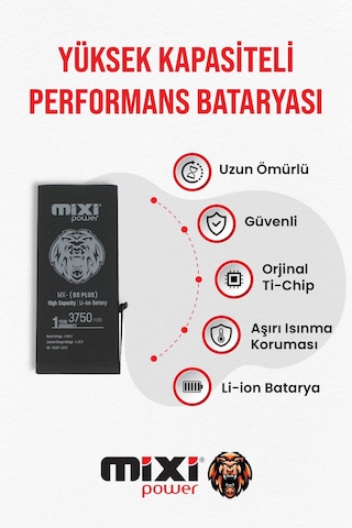 Apple Uyumlu iPhone 6s Yüksek Kapasiteli Batarya, Pil Sağlığı Yüzdesi Gösterir,