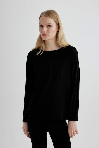 DeFacto Regular Fit Bisiklet Yaka Uzun Kollu Casual Pijama Üstü-Fall in Love C3556AX24SPBK81