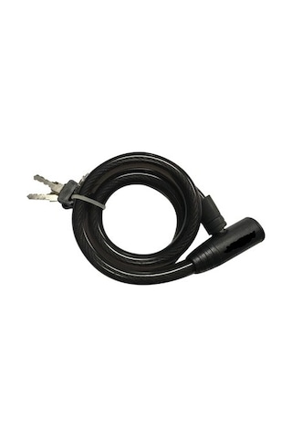 Knt Anahtarlı Siyah Renk Halat Kilit 12 MM x 80 CM Siyah