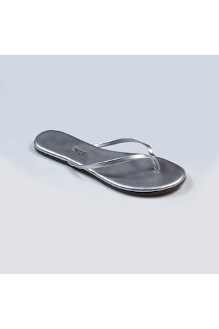 Tkees Flip Flop Terlik Parmak Arası Terlik Gri Gümüş