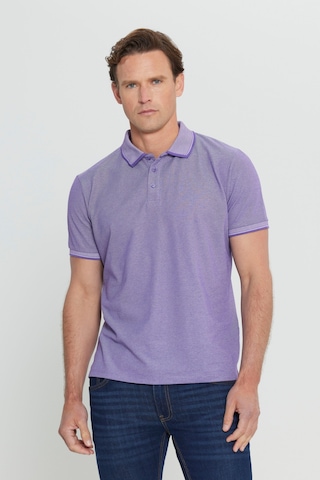 AC&Co / Altınyıldız Classics 4A4820200047MBYXL Düğmeli Polo Yaka Cepsiz Slim Fit Erkek Tişört Mor - Beyaz