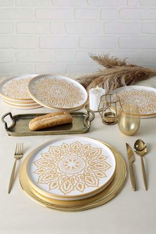 Keramika Topkapı Stackable Servis Tabağı 27 Cm 6 Adet Beyaz