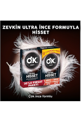 Okey Ultra Hisset Prezervatif 30'lu