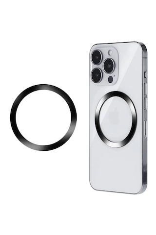 Forzacase Apple Uyumlu iPhone İçin Metal Magsafe Halka Yüzük Ring Siyah Fc1032