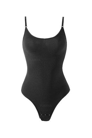 Siyah Flarixa Dikişsiz Vücut Şekillendirici Kadın Bodysuit Açık Kasık Shapewear Doğum Sonrası Karın Kontrol Shapewear Zayıflama İç Tulum