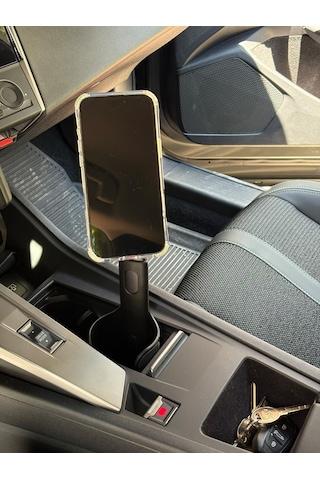 Peugeot 408 İçin Uyumlu Orta Konsol Bardaklık Telefon Tutucu Ayarlanabilir Siyah